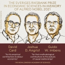 جایزه نوبل 2021 اقتصاد به  دیوید کارد، جاشیوا انگریست و گیدو ایمبنس رسید
